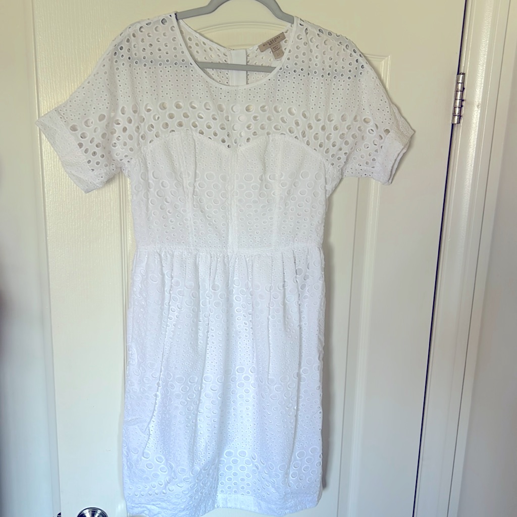 Burberry White Eyelet Dress